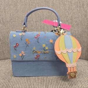 Betsey Johnson Denim Floral Handbag